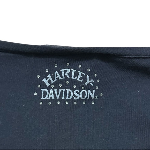 Harley-Davidson Navy Long Sleeve Tee with Skull Motif - Picture 5 of 7